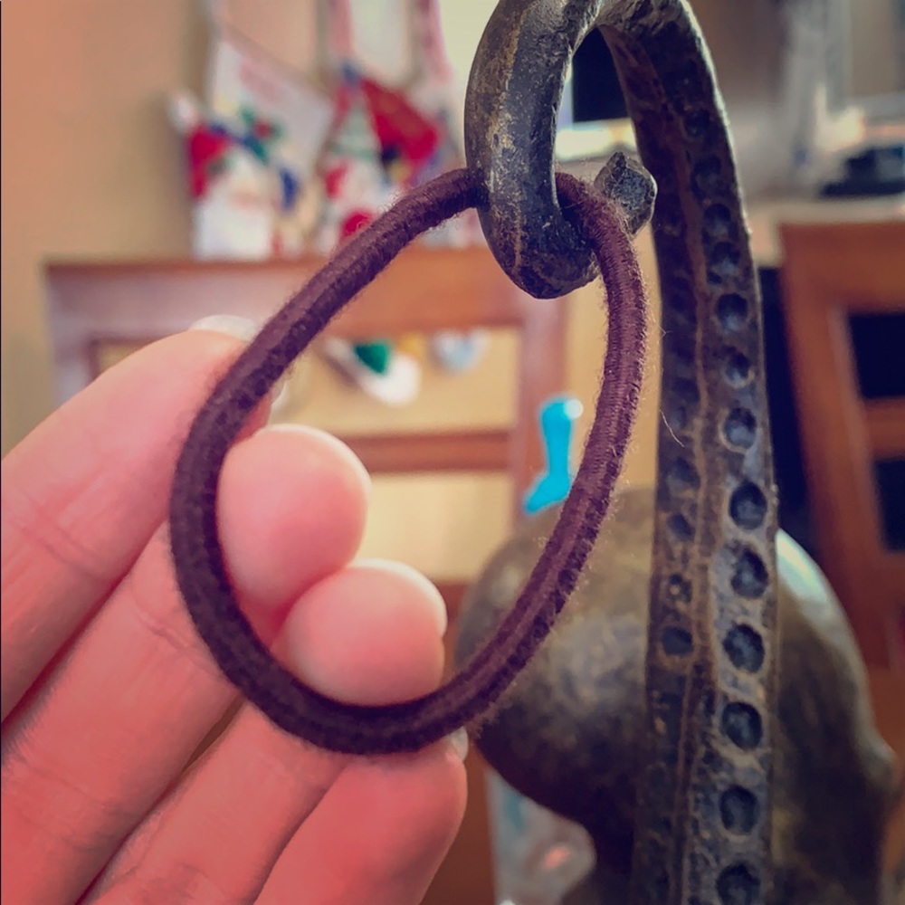 Brown ponytail holder
